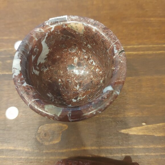 Red Zebra Marble Mortar & Pestle (Pakistan) - Picture 4 of 9